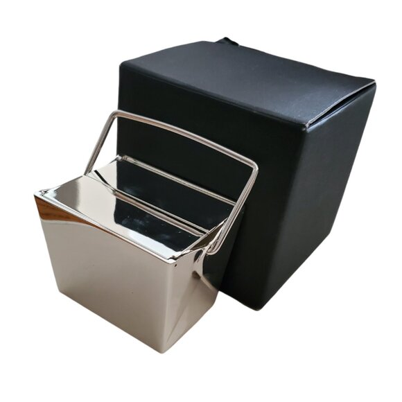Silver-Plated Lacquer Chinese Takeout Box | Small To Go Box | New In Box (NIB) - Picture 6 of 7